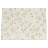 Minimal Botanical Line Art Pattern (2) ラージペーパーバッグ (正面)