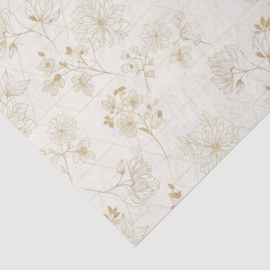 Minimal Botanical Line Art Pattern (2) 薄葉紙 (詳細)