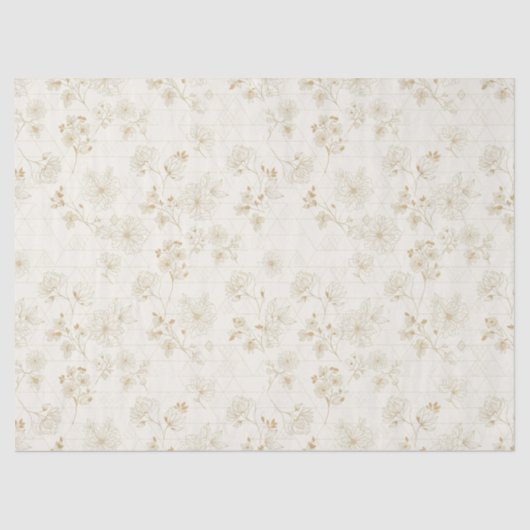 Minimal Botanical Line Art Pattern (2) 薄葉紙 (正面)