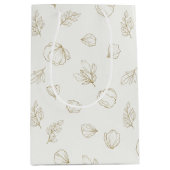 Minimal Botanical Line Art Pattern (3) ミディアムペーパーバッグ (正面)