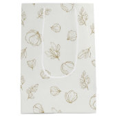 Minimal Botanical Line Art Pattern (3) ミディアムペーパーバッグ (裏面)