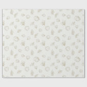 Minimal Botanical Line Art Pattern (3) ラッピングペーパー (フラット)