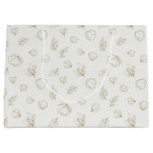 Minimal Botanical Line Art Pattern (3) ラージペーパーバッグ (正面)