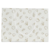 Minimal Botanical Line Art Pattern (3) ラージペーパーバッグ (裏面)