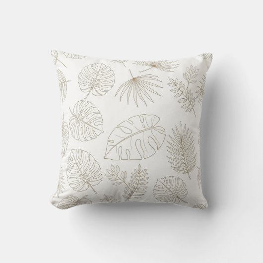 Minimal Botanical Line Art Pattern (4) クッション (正面)
