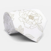 Minimal Botanical Line Art Pattern (4) ネクタイ (ロール)