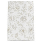 Minimal Botanical Line Art Pattern (4) ミディアムペーパーバッグ (正面)