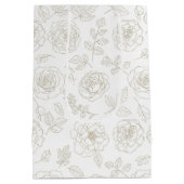 Minimal Botanical Line Art Pattern (4) ミディアムペーパーバッグ (裏面)