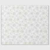 Minimal Botanical Line Art Pattern (4) ラッピングペーパー (フラット)