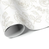 Minimal Botanical Line Art Pattern (4) ラッピングペーパー (ロールコーナー)