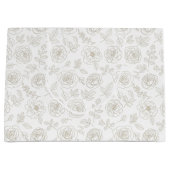 Minimal Botanical Line Art Pattern (4) ラージペーパーバッグ (正面)