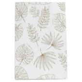 Minimal Botanical Line Art Pattern (5) ミディアムペーパーバッグ (正面)