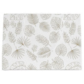 Minimal Botanical Line Art Pattern (5) ラージペーパーバッグ (正面)