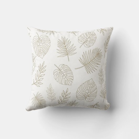 Minimal Botanical Line Art Pattern (6) クッション (裏面)
