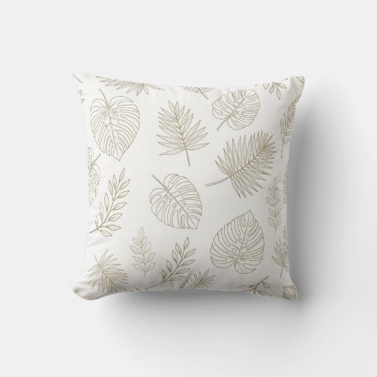 Minimal Botanical Line Art Pattern (6) クッション (正面)