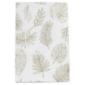 Minimal Botanical Line Art Pattern (6) ミディアムペーパーバッグ (正面)