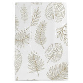 Minimal Botanical Line Art Pattern (6) ミディアムペーパーバッグ (裏面)