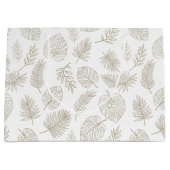 Minimal Botanical Line Art Pattern (6) ラージペーパーバッグ (正面)