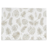 Minimal Botanical Line Art Pattern (6) ラージペーパーバッグ (裏面)