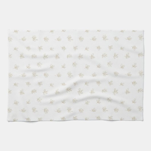 Minimal Botanical Line Art Pattern (7) キッチンタオル (横)