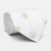 Minimal Botanical Line Art Pattern (7) ネクタイ (ロール)