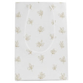 Minimal Botanical Line Art Pattern (7) ミディアムペーパーバッグ (正面)