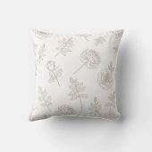 Minimal Botanical Line Art Pattern (8) クッション (裏面)