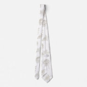 Minimal Botanical Line Art Pattern (8) ネクタイ (裏面)