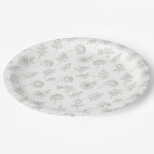 Minimal Botanical Line Art Pattern (8) ペーパープレート (アングル)