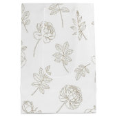 Minimal Botanical Line Art Pattern (8) ミディアムペーパーバッグ (裏面)