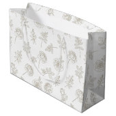 Minimal Botanical Line Art Pattern (8) ラージペーパーバッグ (裏面アングル)