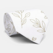 Minimal Botanical Line Art Pattern (9) ネクタイ (ロール)