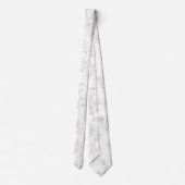 Minimal Botanical Line Art Pattern (9) ネクタイ (裏面)