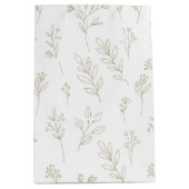 Minimal Botanical Line Art Pattern (9) ミディアムペーパーバッグ (正面)