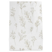 Minimal Botanical Line Art Pattern (9) ミディアムペーパーバッグ (裏面)