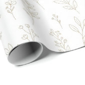 Minimal Botanical Line Art Pattern (9) ラッピングペーパー (ロールコーナー)