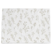 Minimal Botanical Line Art Pattern (9) ラージペーパーバッグ (正面)