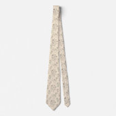 Minimal Botanical Line Floral Pattern ネクタイ (正面)