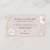 Minimal Botanical Linen Name Typography 名刺 (裏面)