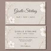 Minimal Botanical Linen Name Typography 名刺