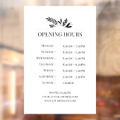 Minimal Botanical Logo Opening Hours  ウィンドウサイン (シート2)