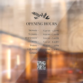 Minimal Botanical Logo Opening Hours QR Code ウィンドウサイン (シート2)