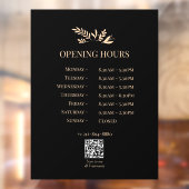 Minimal Botanical Logo Opening Hours QR Code ウィンドウサイン (シート2)