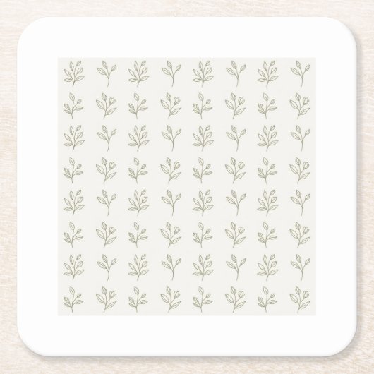 Minimal Botanical Paper Coasters スクエアペーパーコースター (正面)
