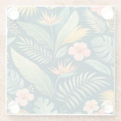 Minimal Botanical Pattern ガラスコースター (裏面)