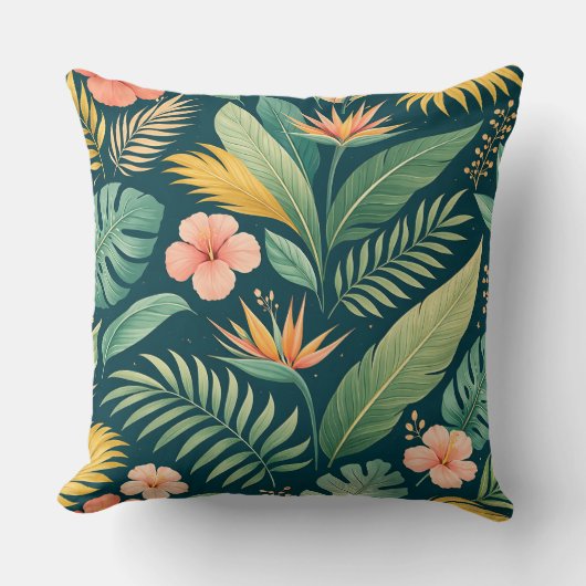 Minimal Botanical Pattern クッション (正面)