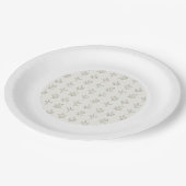 Minimal Botanical Round Paper Plates ペーパープレート (アングル)