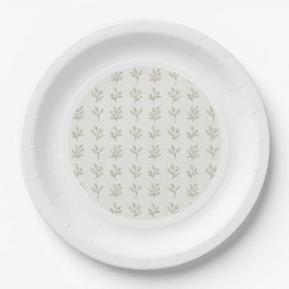 Minimal Botanical Round Paper Plates ペーパープレート