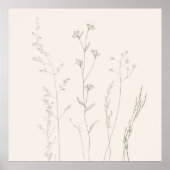 Minimal Botanical Wall Art – Soft Spring  ポスター (正面)