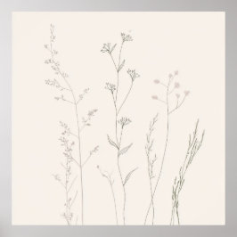 Minimal Botanical Wall Art – Soft Spring  ポスター